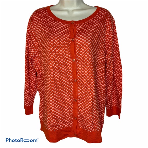 C Wonder orange and white jacquard knit sw… - Picture 1 of 15